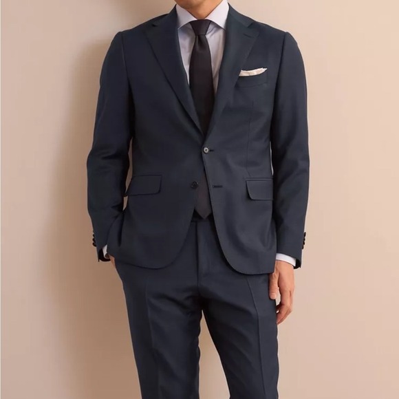 Canali Other - Canali Mens Suit Sz 44R Wool 3-Button Blazer Pleated Cuffed Trousers Black Italy